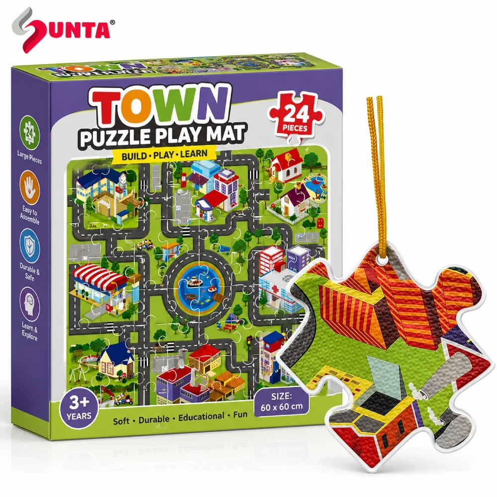 Sunta Kids Road Track Puzzle 64 Pieces City Play Learning Jigsaw Set