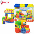 SUNTA Transparent Building Blocks Bucket 38 Pieces Kids Toy