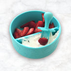 Teal Silicone Suction Bowl