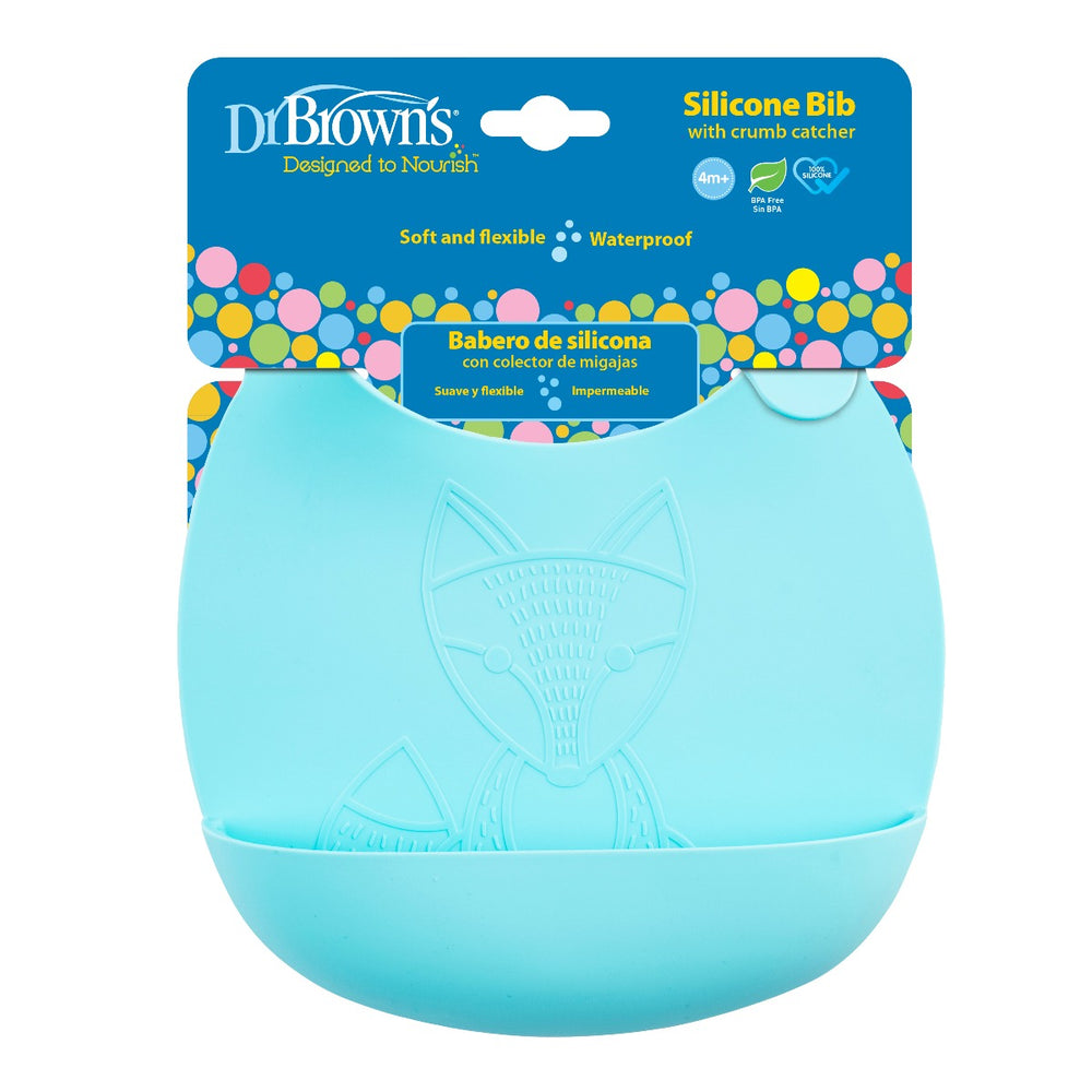 Dr.Brown's Silicone Bib - Turquoise, 1-Pack