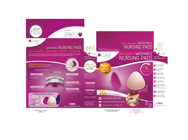 Curve Essential 2 Washable Nursing Pads Day Fuchsia