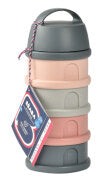 Beaba Formula Milk Container - 4 Compartments - Mineral Grey/Pink