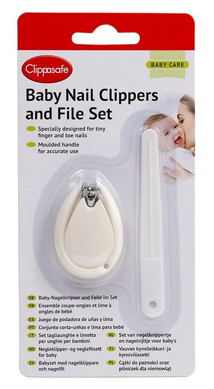 Clippasafe Baby Nail Clippers & File Set White