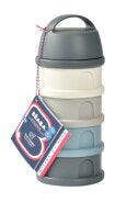Beaba Formula Milk Container - 4 Compartments - Mineral grey/blue