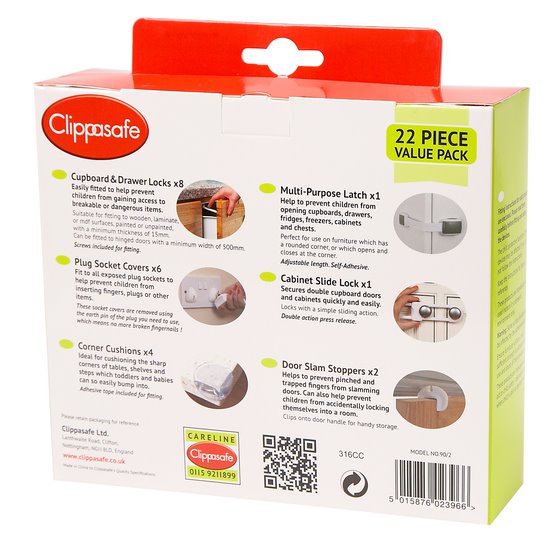 Clippasafe Safety Starter Pack (UK Socket Covers) (22 pcs) - NEW