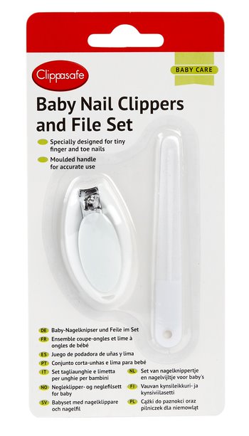 Clippasafe Baby Nail Clippers & File Set White