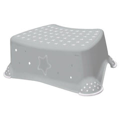 كيبر- درج الأطفال مع قاعدة مقاومة للانزلاق بتصميم نجوم - رمادى