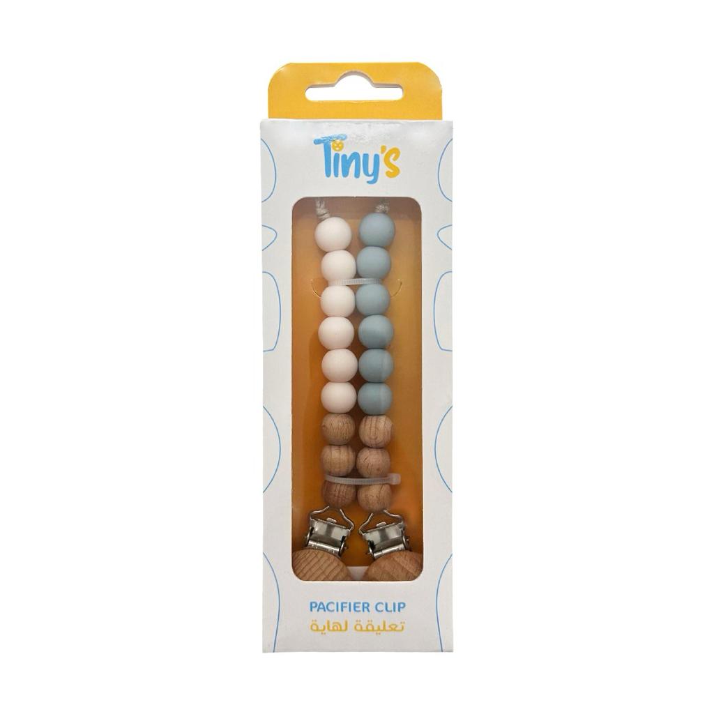 Tiny's Pacifier Clip - Biege & Ether Blue - 2 pcs