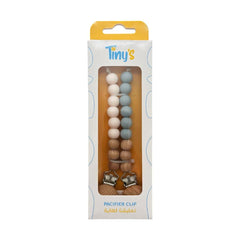 Tiny's Pacifier Clip - Biege & Ether Blue - 2 pcs
