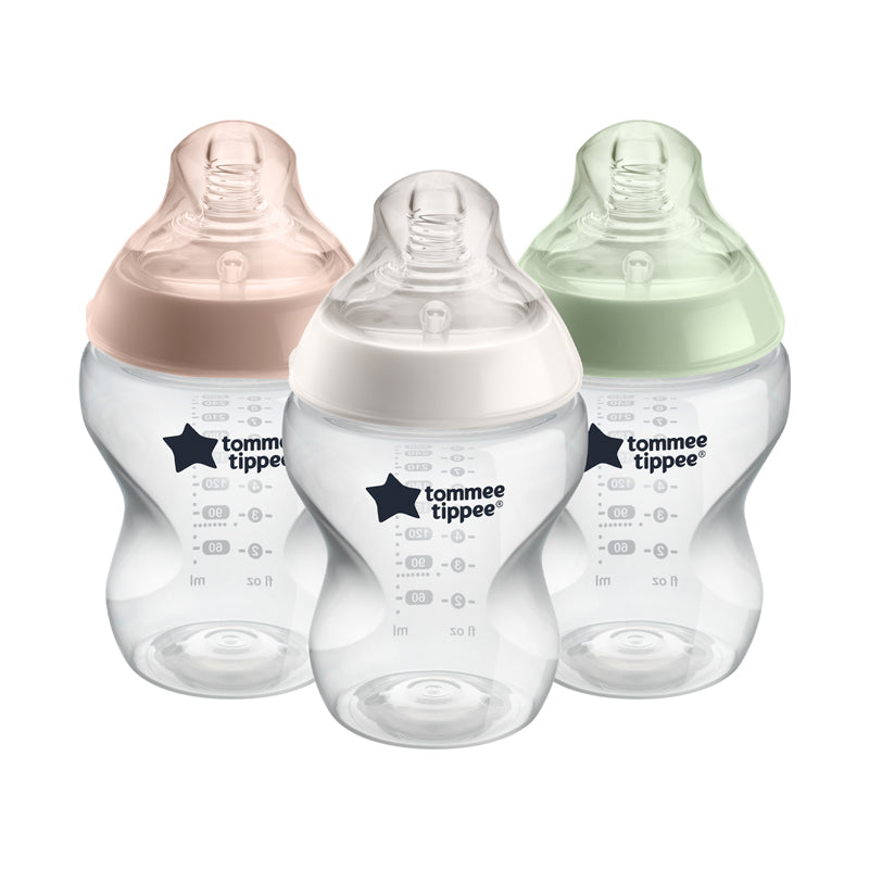 Tommee Tippee Closer To Nature Baby Bottle, 150 Ml, PP, 0 Months +, Pack of 3