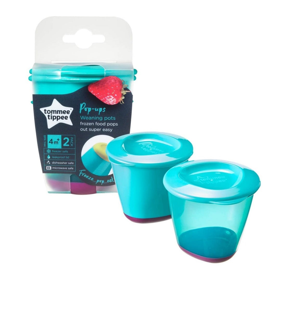 Tommee Tippe Pop Ups Weaning Pots x 2 -Blue