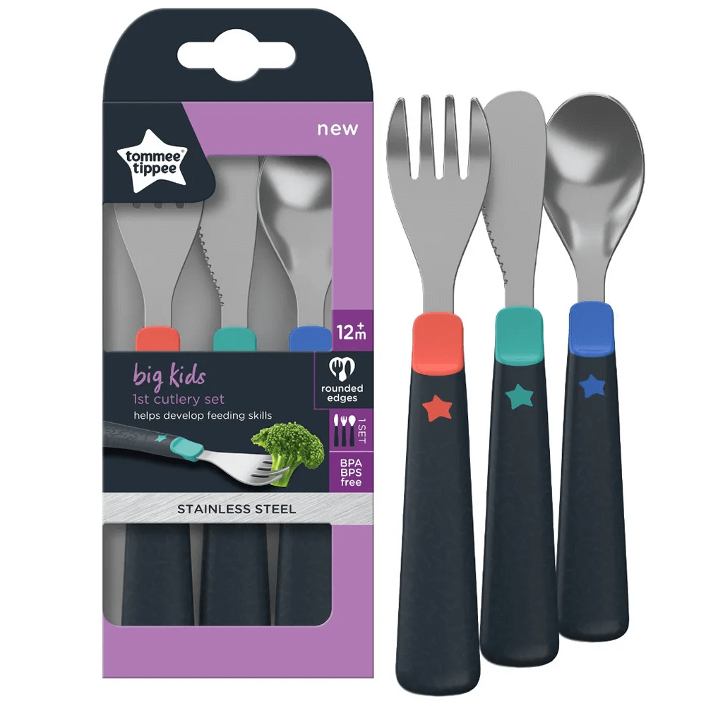 Tommee Tippee Big Kids First Cutlery Set, 12 m+