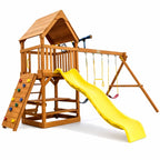 Toucan Fort Swing Set Outdoor Wooden Playground Slide Swings Climbing