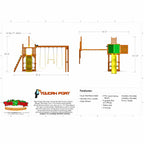 Toucan Fort Swing Set Outdoor Wooden Playground Slide Swings Climbing