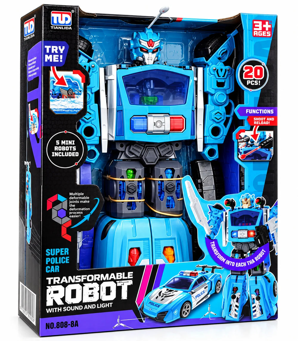 Transformable Robot to Police Car with Light & Sound