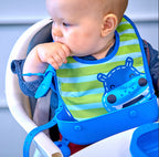 Blue Hippo Travel Bib - Set of 2