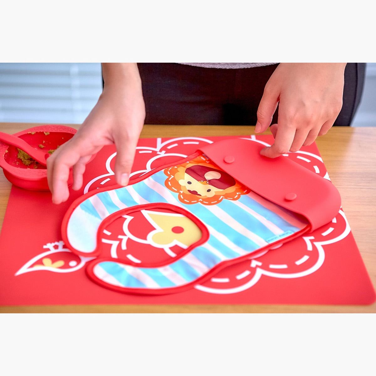 Blue Hippo Travel Bib - Set of 2