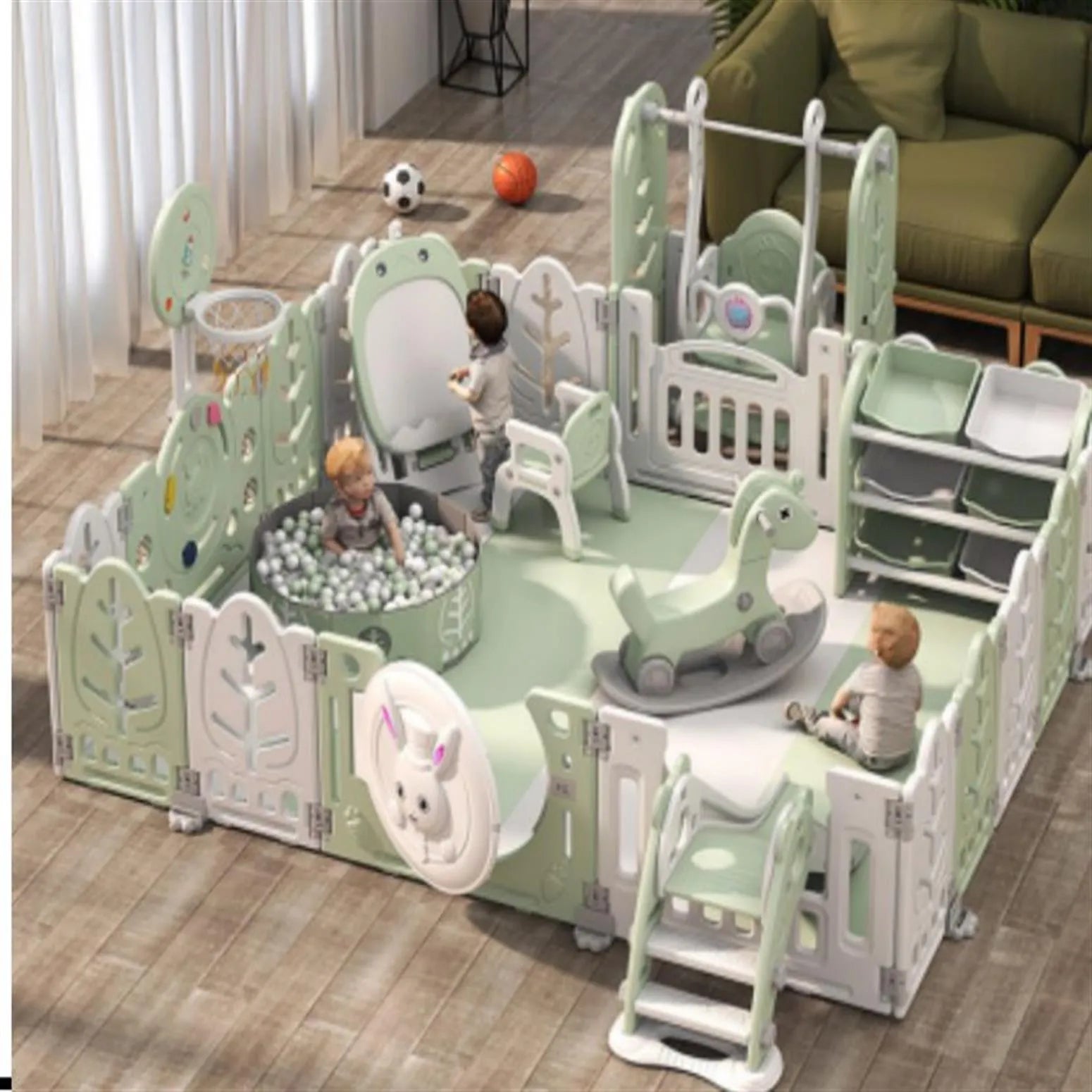 Trend toddler playpen baby gates plastic baby fence kids playpen with slides and swings