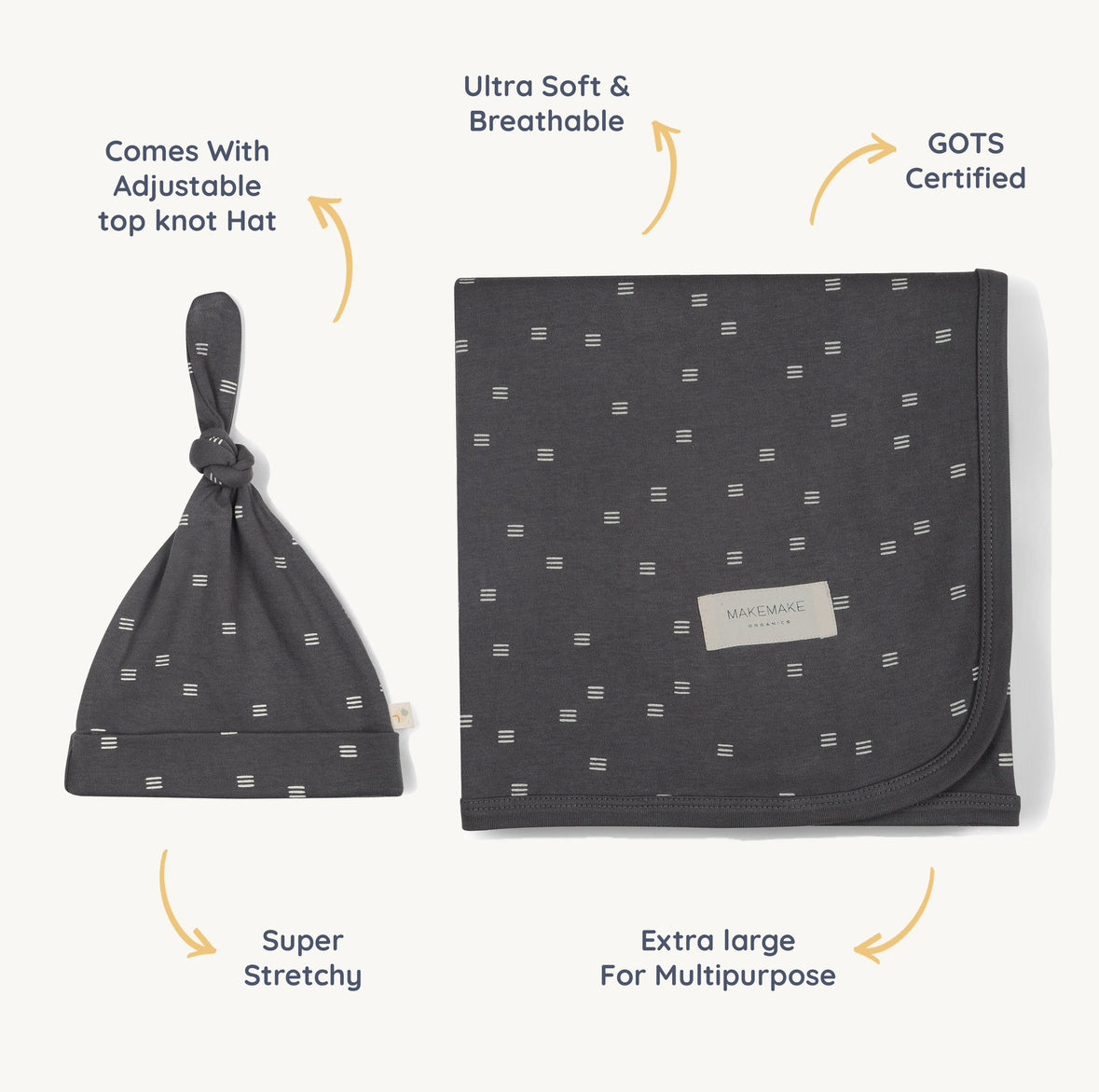 Tribe Organic Swaddle Blanket & Hat