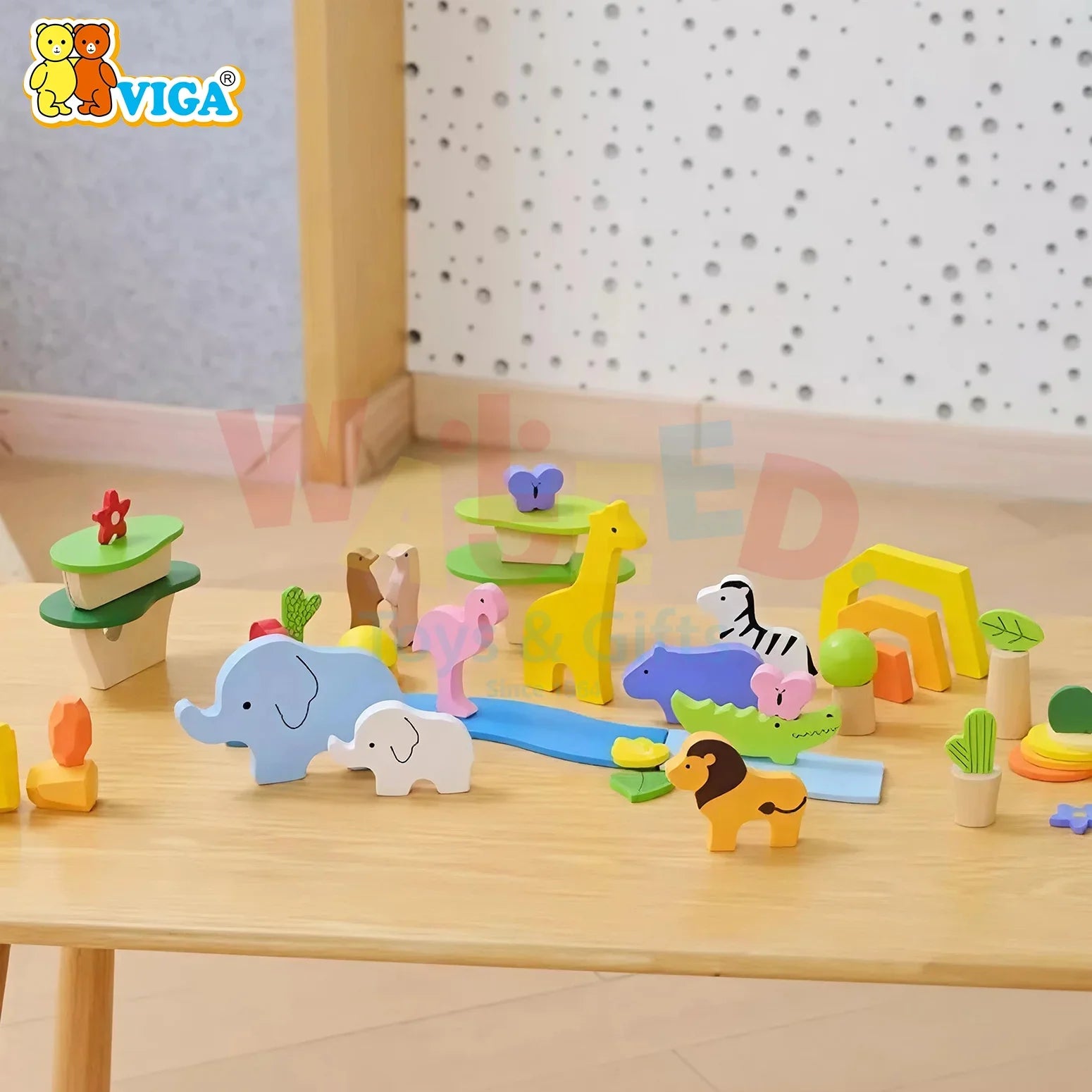 Tropical Tales Wooden Blocks Set 55 Pieces