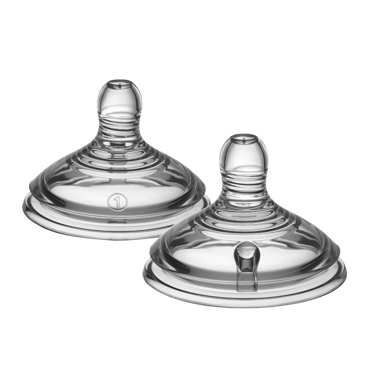 Tommee Tippee Closer to Nature Teats, Slow Flow x 2 - Clear