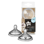 Tommee Tippee Closer to Nature Teats, Medium Flow x 2 -Clear