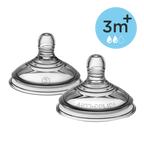Tommee Tippee Closer to Nature Teats, Medium Flow x 2 -Clear