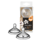 Tommee Tippee Closer to Nature Teats, Fast Flow x 2-Clear