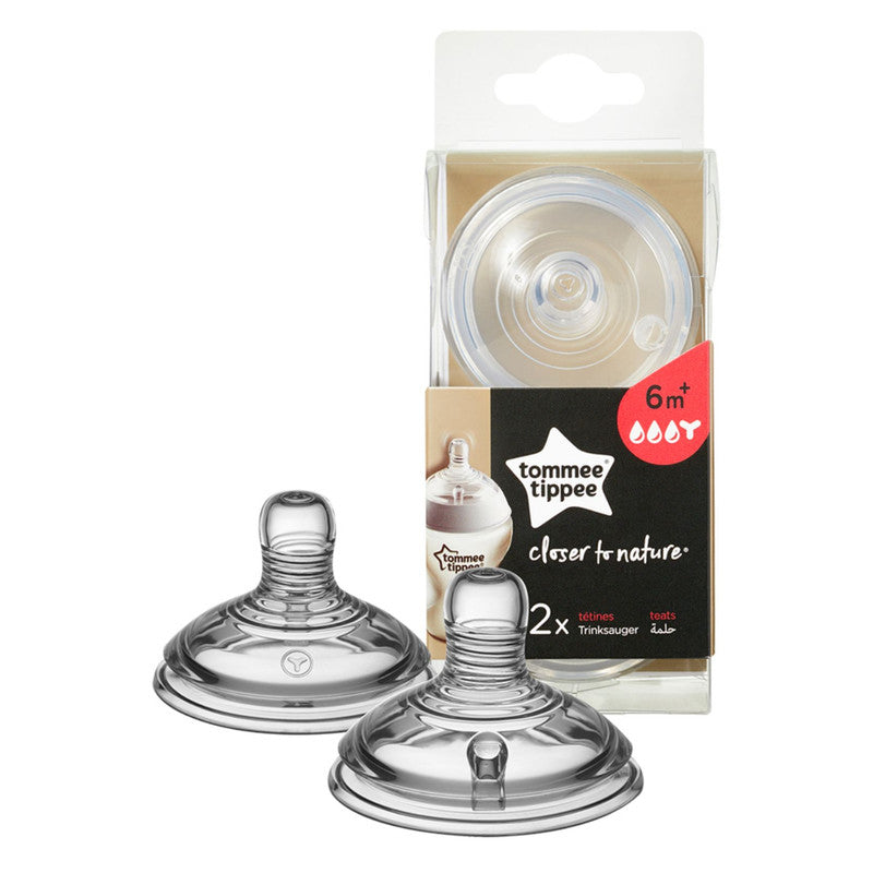 Tommee Tippee Closer to Nature Thick Feed Teats, Pack of  2 , (6m+)