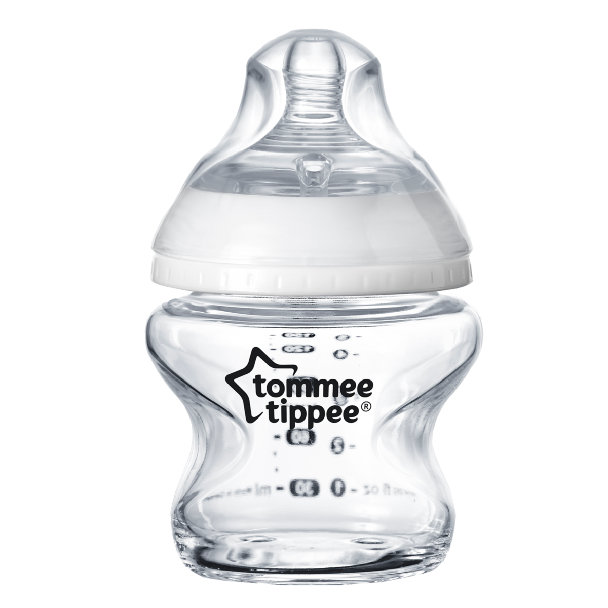 Tommee Tippee Closer to Nature   Glass Feeding Bottle, 150ml x 1  -Clear