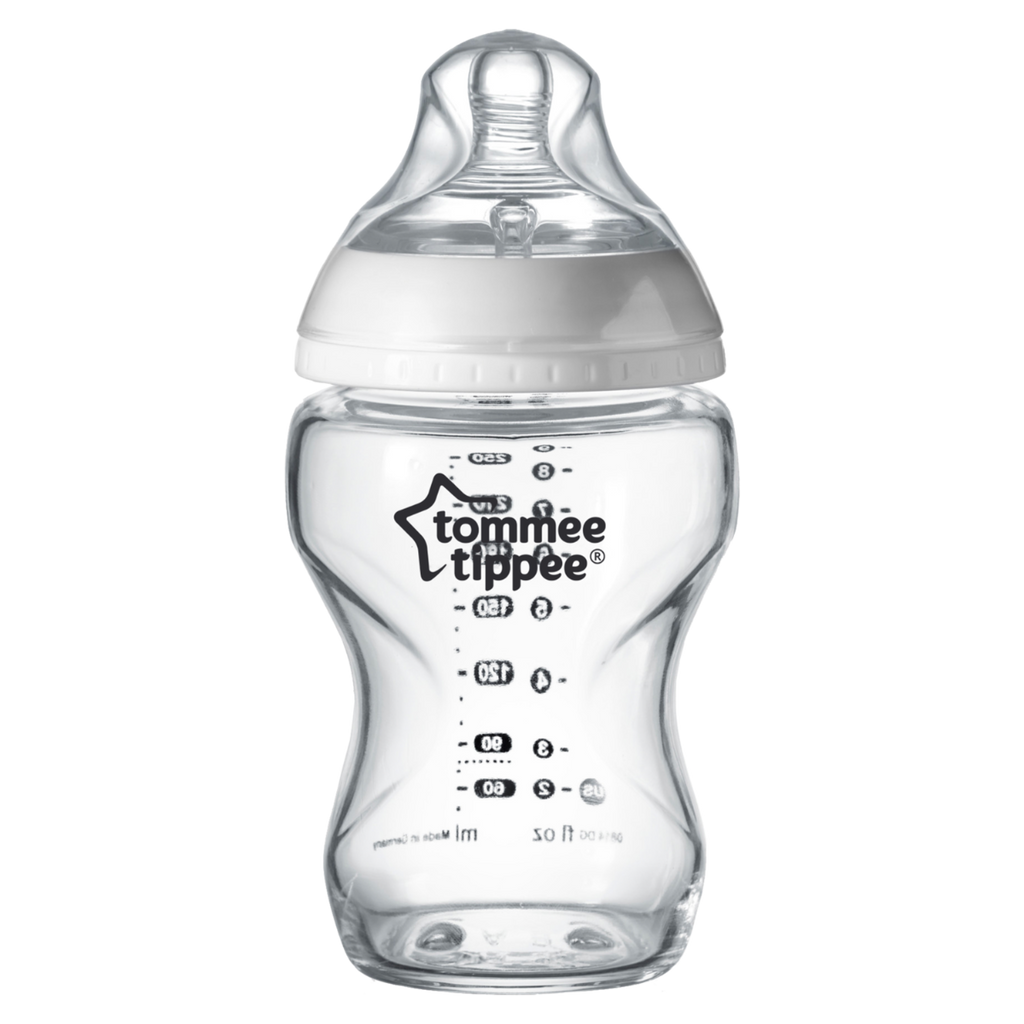 Tommee Tippee Closer to Nature Glass Feeding Bottle, 250ml x 1  -Clear