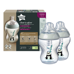 Tommee Tippee Closer to Nature Feeding Bottle, 260ml x 2 - Girl