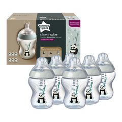 Tommee Tippee Closer to Nature Feeding Bottle, 260ml x 6  - Girl