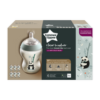 Tommee Tippee Closer to Nature Feeding Bottle, 260ml x 6  - Girl
