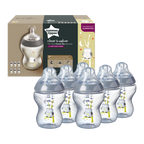 Tommee Tippee Closer to Nature Feeding Bottle, 260ml x 6  -Boy