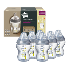 Tommee Tippee Closer to Nature Feeding Bottle, 260ml x 6  -Boy