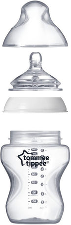 Tommee Tippee Closer to Nature Feeding Bottle, 340ml x 1 -Clear