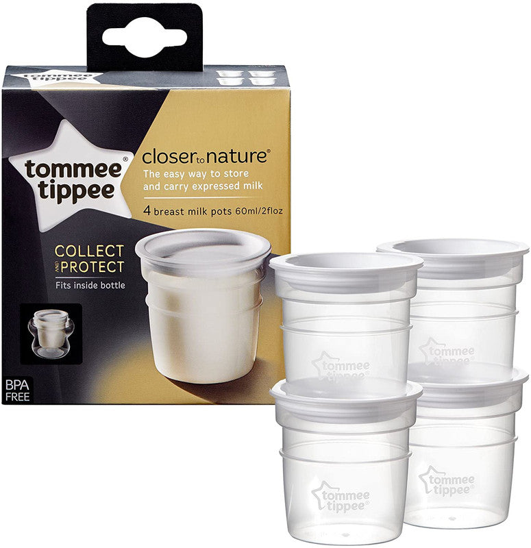 Tommee Tippee Closer to Nature Milk Storage Pots (Pack of 4)