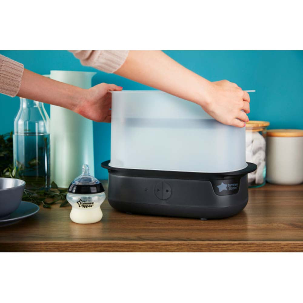 تومي تيبي - معقم بخار كهربائي- اسود