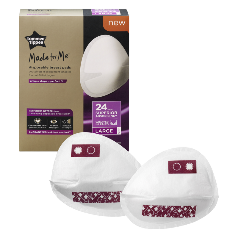 Tommee Tippee Made For Me Disposable Breast Pads 24 pcs Wrapped In Pairs Large Size