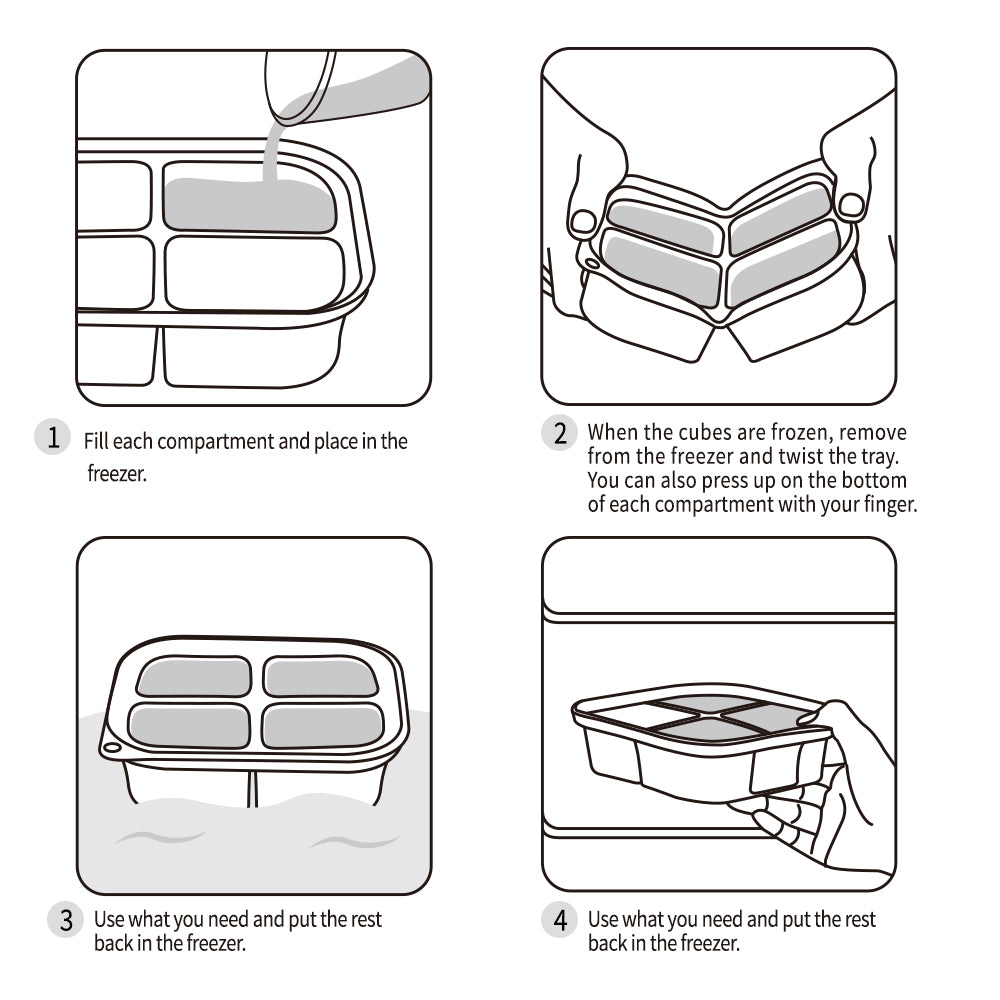Haakaa Silicone Easy -Freeze Tray - 8 cups - Blush