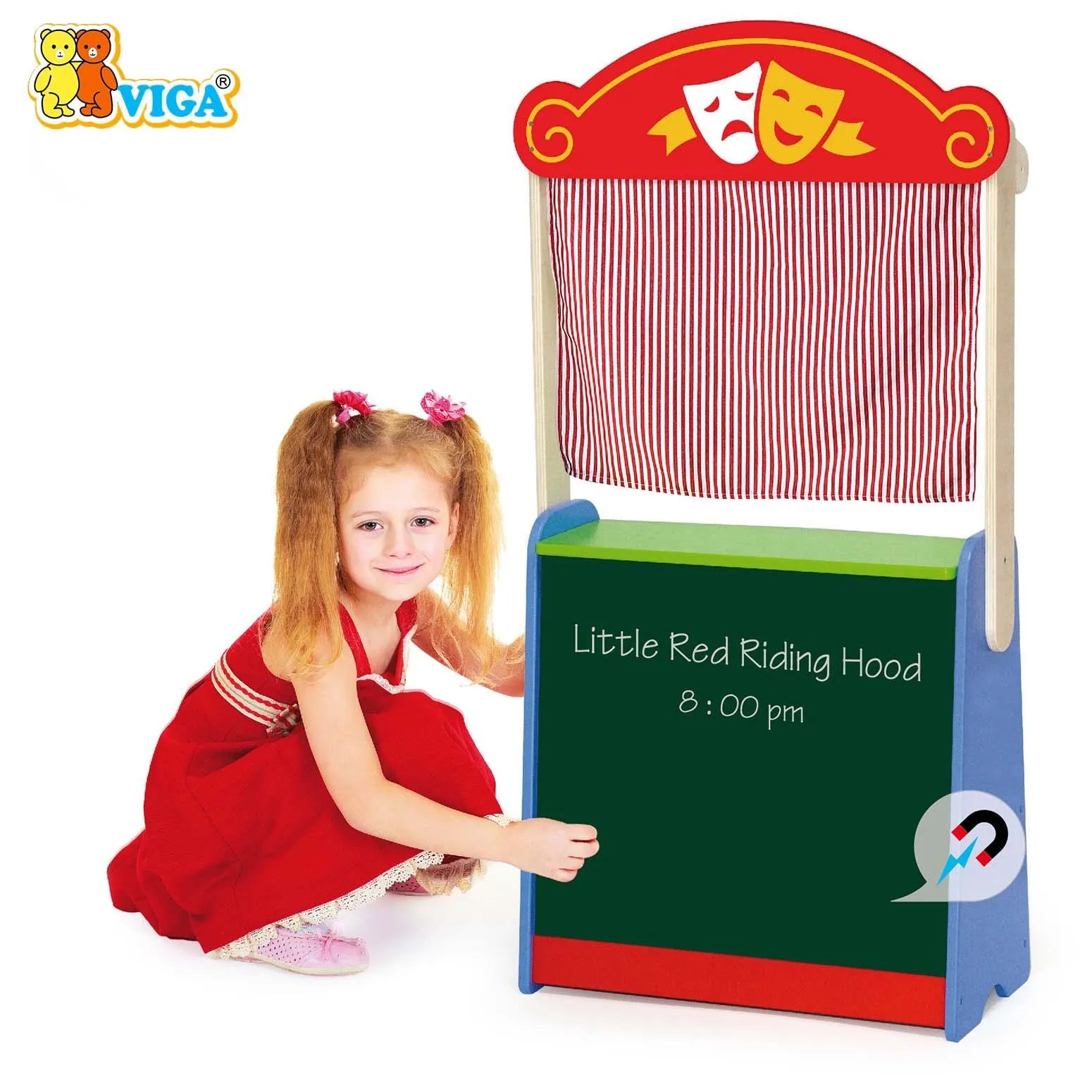 Viga - 2-in-1 Theatre & Grocery Store Set