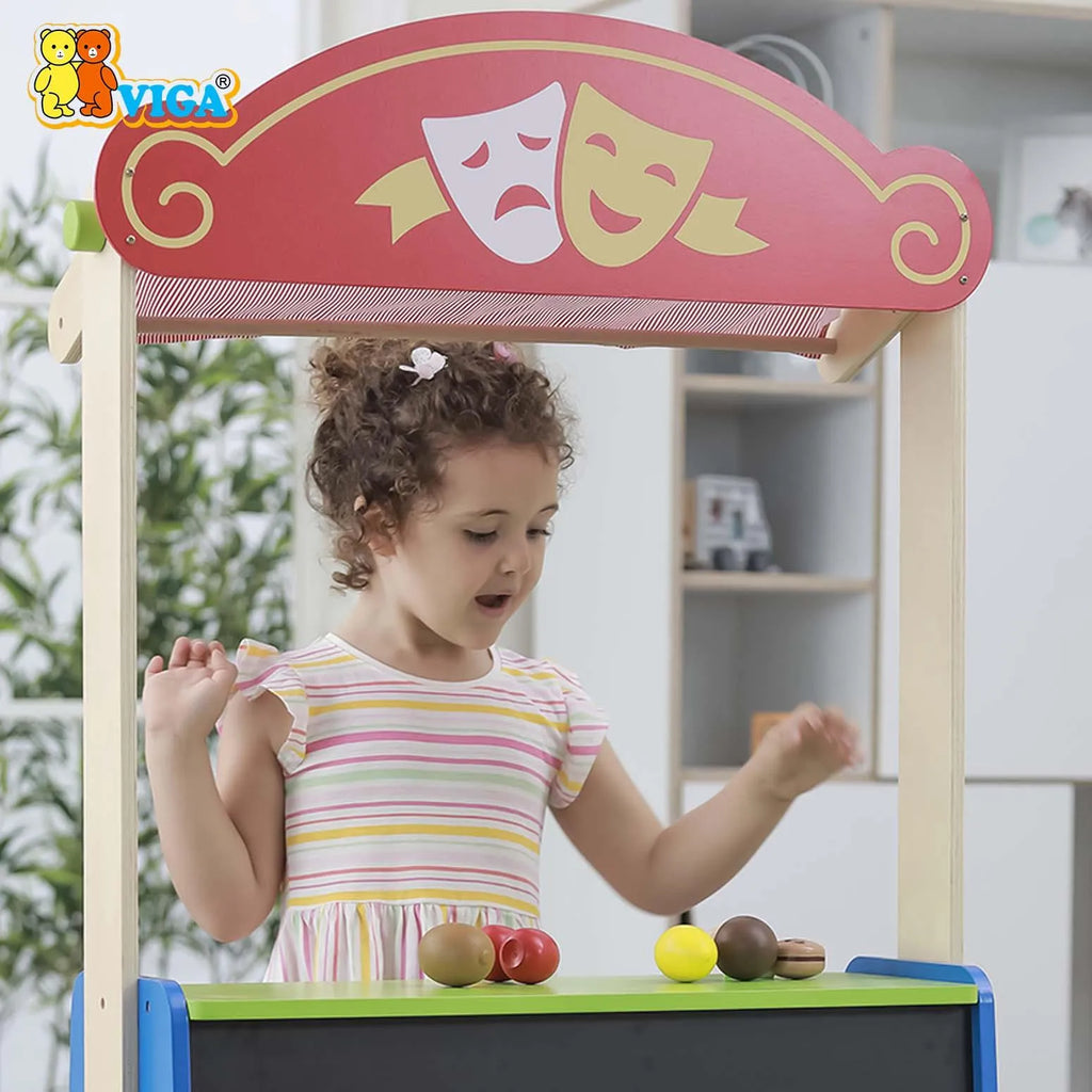 Viga - 2-in-1 Theatre & Grocery Store Set