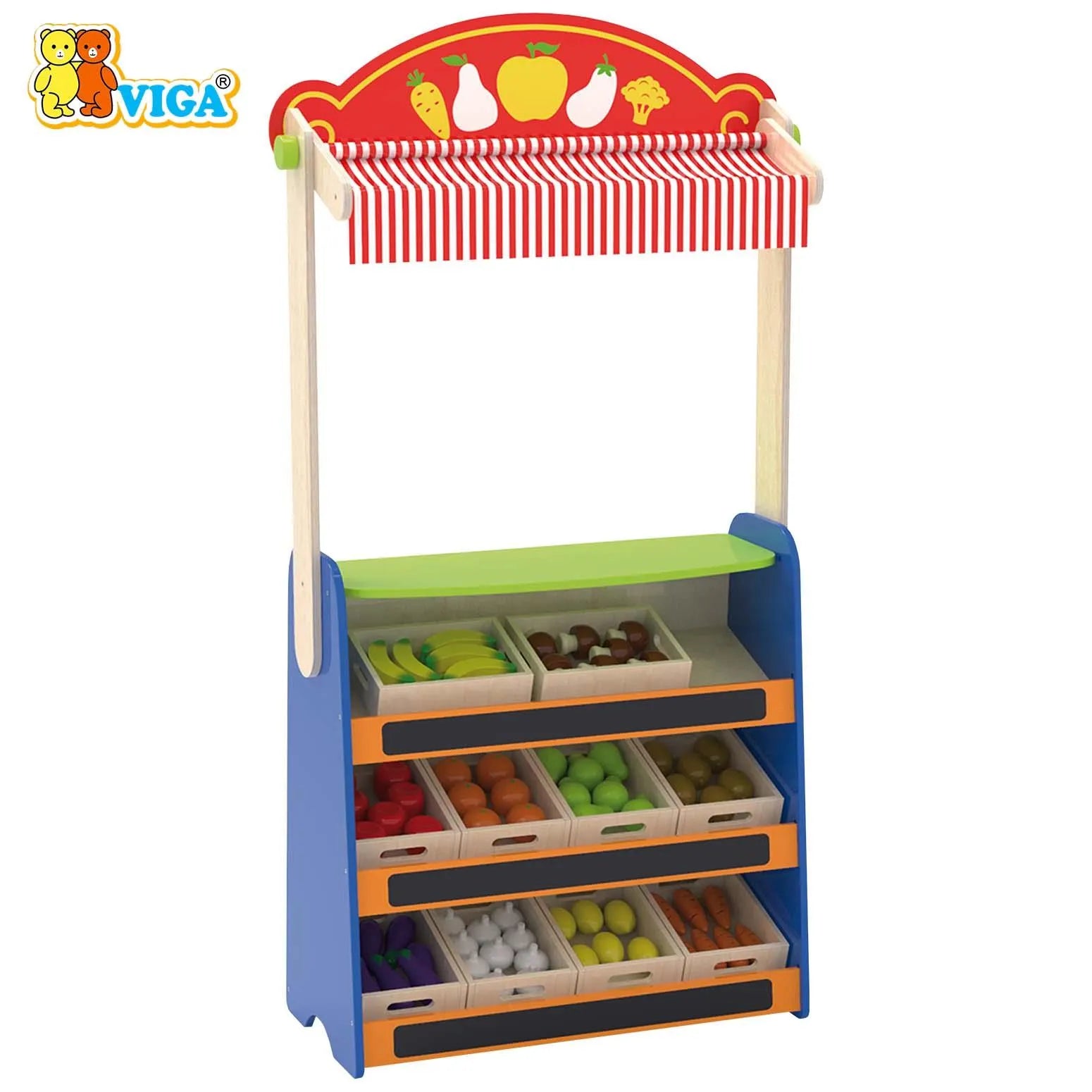 Viga - 2-in-1 Theatre & Grocery Store Set