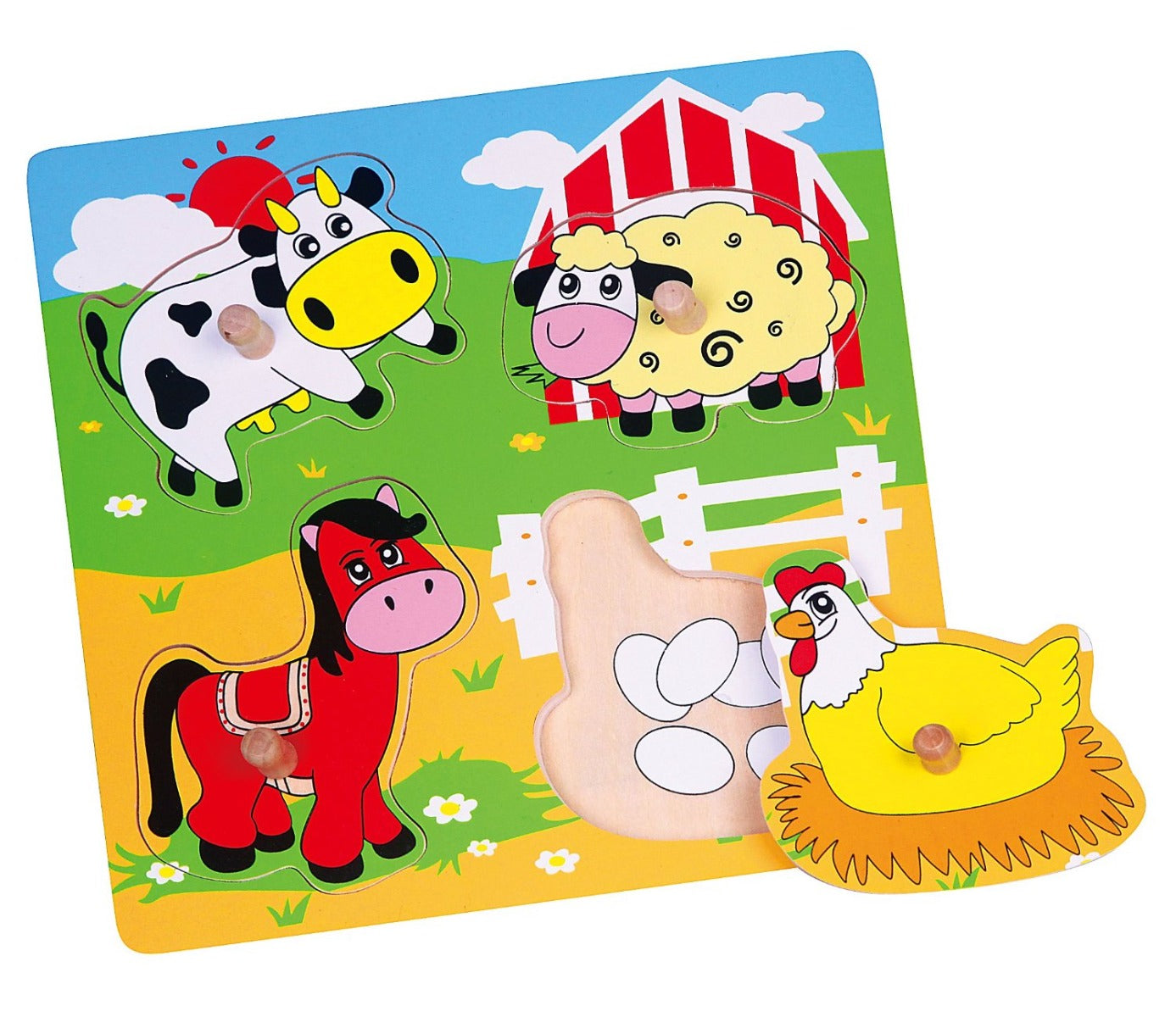 viga Flat Puzzle - Farm Animals
