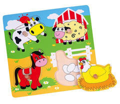 viga Flat Puzzle - Farm Animals