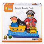 VIGA Magnetic Pirate Puzzle Kids 3D Wooden Standing Toy