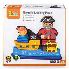 VIGA Magnetic Pirate Puzzle Kids 3D Wooden Standing Toy