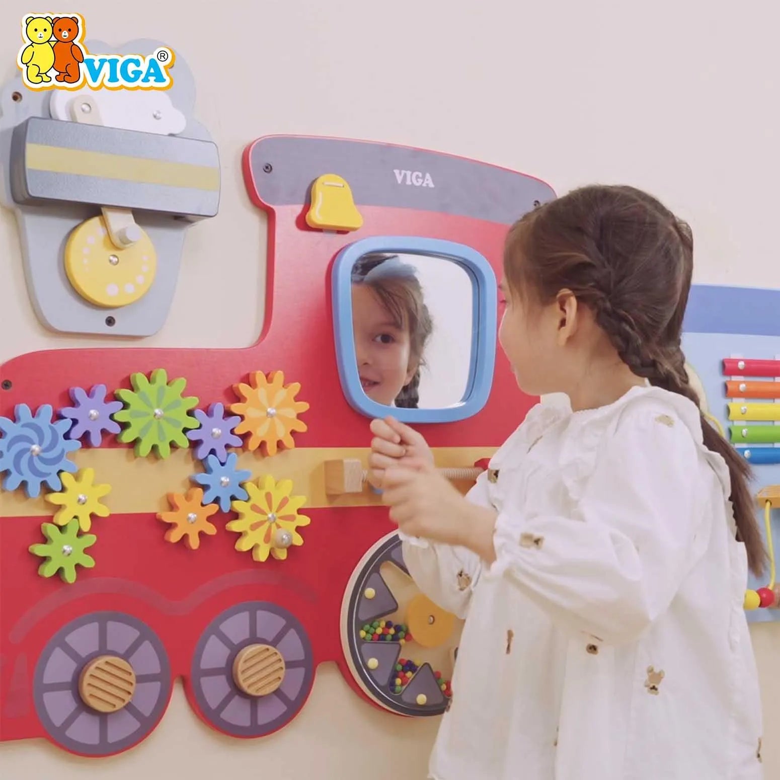 VIGA – Multi Activity Wall Toy – Train Series