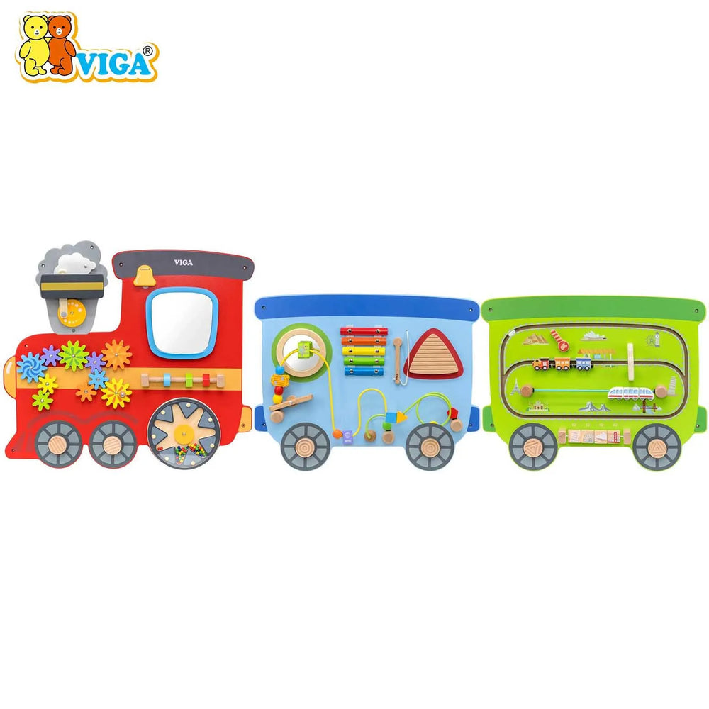 VIGA – Multi Activity Wall Toy – Train Series